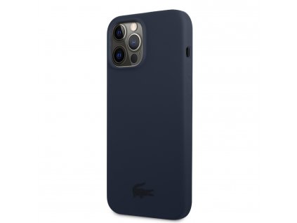 Lacoste Liquid Silicone Glossy Printing Logo Kryt pro iPhone 13 Pro Navy