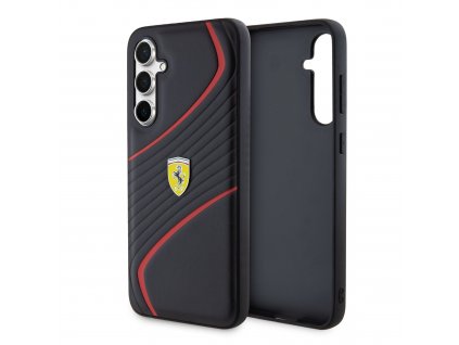 Ferrari PU Carbon Twist Zadní Kryt pro Samsung Galaxy S23 FE Black