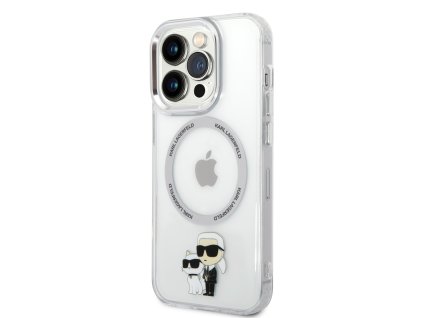 Karl Lagerfeld IML Karl and Choupette NFT MagSafe Zadní Kryt pro iPhone 13 Pro Transparent