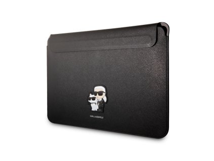 Karl Lagerfeld Saffiano Karl and Choupette NFT Computer Sleeve 13/14" Black