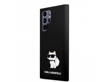 Karl Lagerfeld Liquid Silicone Choupette NFT Zadní Kryt pro Samsung Galaxy S23 Ultra Black