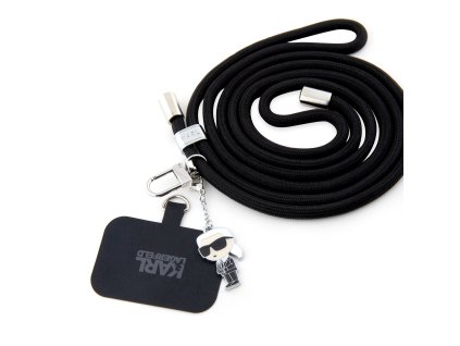 Karl Lagerfeld Universal Crossbody Popruh Cord and Ikonik Pins Black