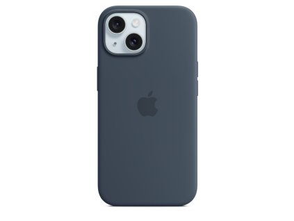 MT0N3ZM/A Apple Silikonový Kryt vč. Magsafe pro iPhone 15 Storm Blue