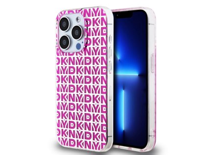 DKNY PC/TPU Repeat Pattern Zadní Kryt pro iPhone 15 Pro Pink
