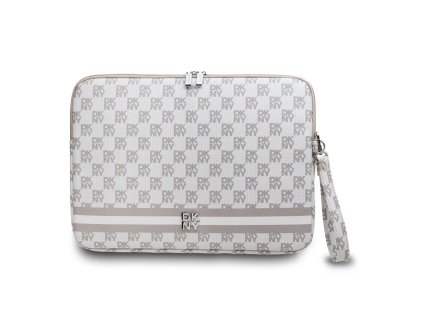 DKNY PU Leather Checkered Pattern and Stripe Obal na Notebook 13/14" Beige