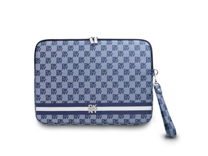 DKNY PU Leather Checkered Pattern and Stripe Obal na Notebook 13/14" Blue