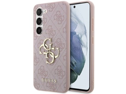 Guess PU 4G Metal Logo Zadní Kryt pro Samsung Galaxy A55 5G Pink