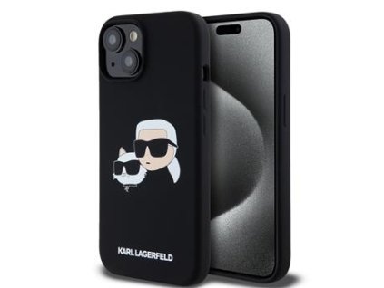 Karl Lagerfeld Liquid Silicone Double Heads Magsafe Zadní Kryt pro iPhone 15 Pro Max Black