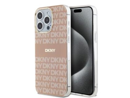 DKNY PC/TPU Repeat Pattern Tonal Stripe Magsafe Zadní Kryt pro iPhone 15 Pro Max Pink