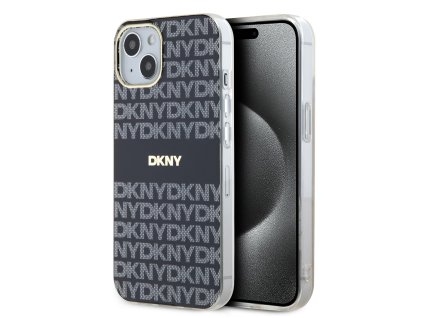 DKNY PC/TPU Repeat Pattern Tonal Stripe Magsafe Zadní Kryt pro iPhone 14 Black