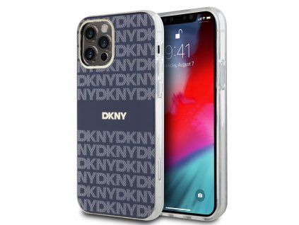 DKNY PC/TPU Repeat Pattern Tonal Stripe Magsafe Zadní Kryt pro iPhone 12/12 Pro Blue