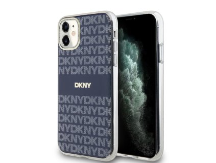 DKNY PC/TPU Repeat Pattern Tonal Stripe Magsafe Zadní Kryt pro iPhone 11 Blue