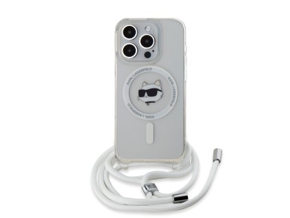 Karl Lagerfeld IML Crossbody Choupette Head MagSafe Zadní Kryt pro iPhone 15 Pro Max Transparent