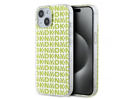 DKNY PC/TPU Repeat Pattern Zadní Kryt pro iPhone 15 Yellow