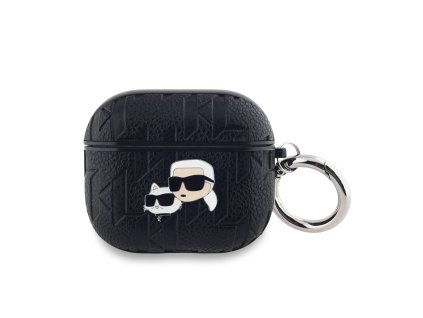 Karl Lagerfeld PU Embossed Karl and Choupette Heads Pouzdro pro AirPods 3 Black