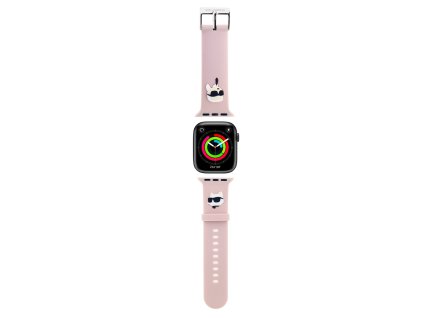 Karl Lagerfeld Karl and Choupette Head NFT Řemínek pro Apple Watch 42/44/45/49 Pink
