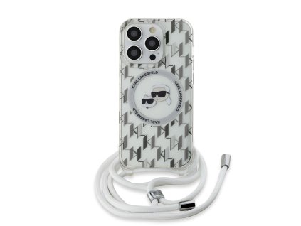Karl Lagerfeld IML Monogram Crossbody K&CH Heads MagSafe Zadní Kryt pro iPhone 14 Pro Max Transparent