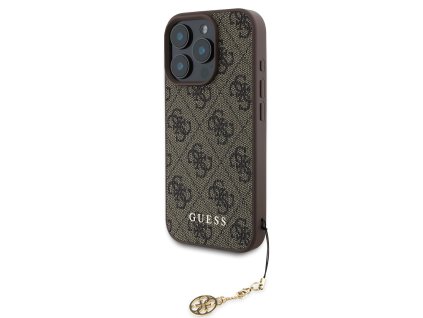 Guess 4G Charm Zadní Kryt pro iPhone 16 Pro Tone on Tone Brown