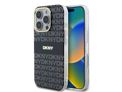 DKNY PC/TPU Repeat Pattern Tonal Stripe Magsafe Zadní Kryt pro iPhone 16 Pro Max Black