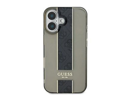 Guess IML Middle 4G Stripe Zadní Kryt pro iPhone 16 Black