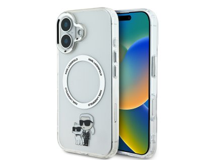 Karl Lagerfeld IML Karl and Choupette MagSafe Zadní Kryt pro iPhone 16 Transparent