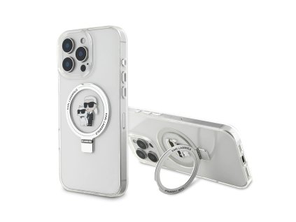 Karl Lagerfeld Ringstand Karl and Choupette MagSafe Zadní Kryt pro iPhone 16 Pro Max White