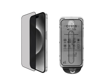 Guess Tvrzené Sklo 2.5D PRIVACY pro iPhone 16 Pro Max Black