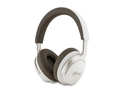 Guess PU Leather Script Logo ANC/ENC Bezdrátová Sluchátka Beige