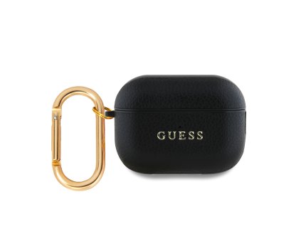 Guess PU Grained Classic Logo Pouzdro pro AirPods Pro 2 Black