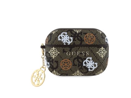Guess PU 4G Peony Charm Pouzdro pro AirPods Pro 2 Brown