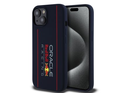 Red Bull Silicone Vertical Logo MagSafe Zadní Kryt pro iPhone 15 Navy
