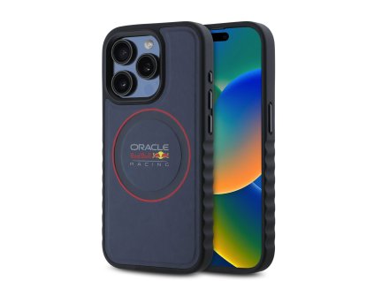 Red Bull PU Leahter Red Ring MagSafe Zadní Kryt pro iPhone 15 Pro Max Navy