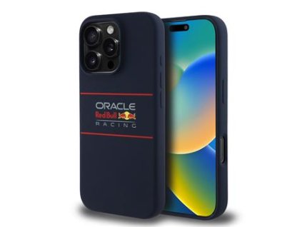 Red Bull Silicone Horizontal Logo MagSafe Zadní Kryt pro iPhone 16 Pro Max Navy
