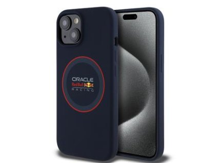 Red Bull Silicone Red Ring MagSafe Zadní Kryt pro iPhone 15 Navy