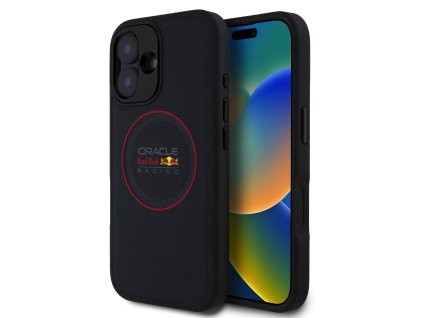 Red Bull PU Leather Red Ring MagSafe Zadní Kryt pro iPhone 16 Plus Navy