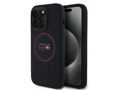 Red Bull PU Leather Red Ring MagSafe Zadní Kryt pro iPhone 14 Pro Navy