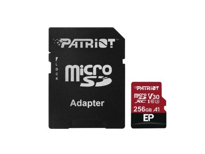microSDXC 256GB Patriot A1 Class 10 vč. Adaptéru
