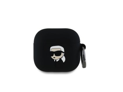 Karl Lagerfeld 3D Logo NFT Karl Head Silikonové Pouzdro pro AirPods 4 Black