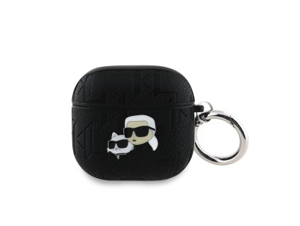 Karl Lagerfeld PU Embossed Karl and Choupette Heads Pouzdro pro AirPods 4 Black