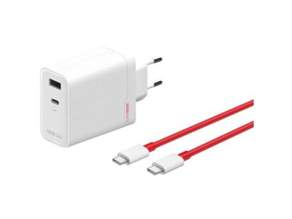 OnePlus SUPERVOOC 120W Dual USB-A + USB-C Cestovní Nabíječka + USB-C/USB-C Kabel White