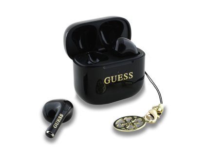 Guess Classic Logo Charm TWS Bezdrátová Sluchátka Black