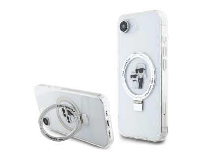 Karl Lagerfeld Ringstand Karl and Choupette MagSafe Zadní Kryt pro iPhone 16e White
