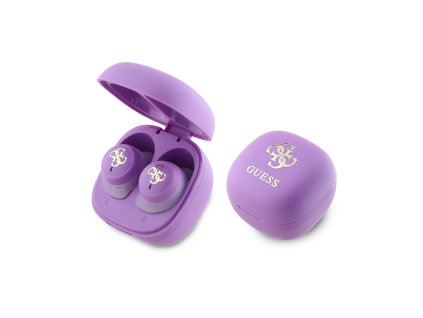 Guess 4G Logo Mini TWS Bezdrátová Sluchátka Purple