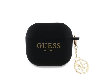 Guess 4G Charm Silikonové Pouzdro pro AirPods 4 Black