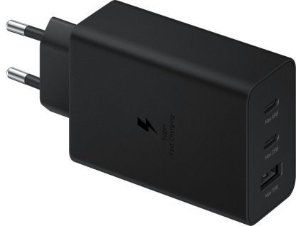 EP-T6530NBE Samsung Trio (2xUSB-C,1xUSB-A) 65W Cestovní nabíječka Black (Pošk. Balení)
