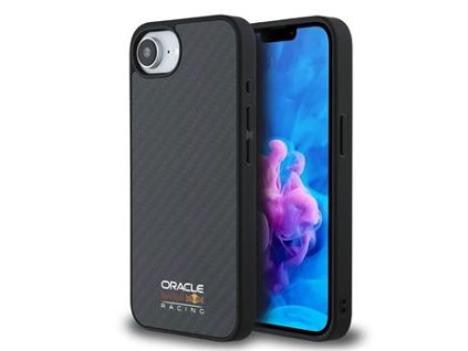 Red Bull Carbon Shiny Logo MagSafe Zadní Kryt pro iPhone 16e Black