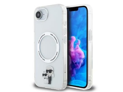 Karl Lagerfeld IML Karl and Choupette MagSafe Zadní Kryt pro iPhone 16e Transparent