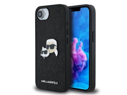 Karl Lagerfeld Fixed Glitter Metal K&CH Zadní Kryt pro iPhone 16e Black