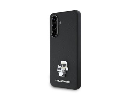 Karl Lagerfeld PU Saffiano Metal Karl and Choupette Zadní Kryt pro Samsung Galaxy A56 Black