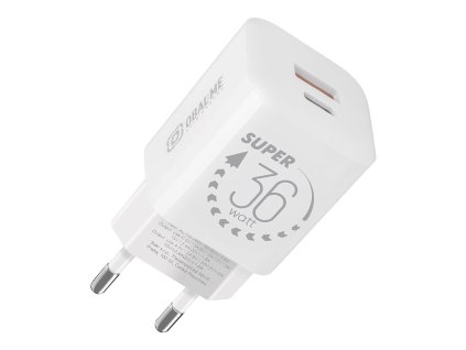 OBAL:ME GaN Cestovní Nabíječka USB-A + USB-C 36W White